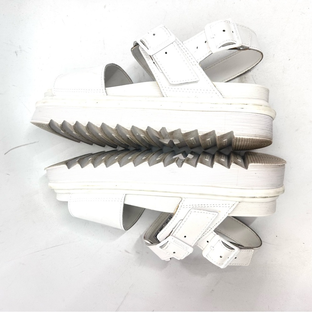 Dr. Martens Voss Mono White Leather Double Strap Buckled Sandals Size 9 - Picture 8 of 10